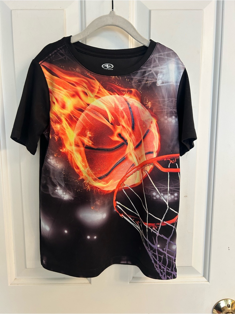 Athletic Works Black Activewear Shirt With Basketball Logo